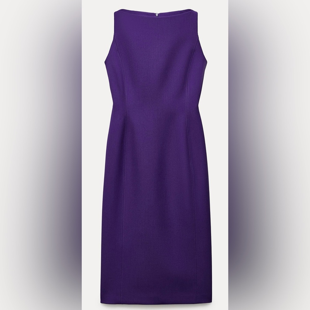NWT ZARA SLIT MIDI DRESS ZW COLLECTION PURPLE SIZE XL